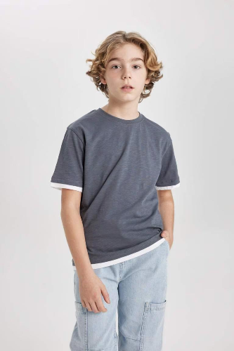 Resim Defacto Erkek Çocuk Kısa Kol T-shirt B5928A8AR141