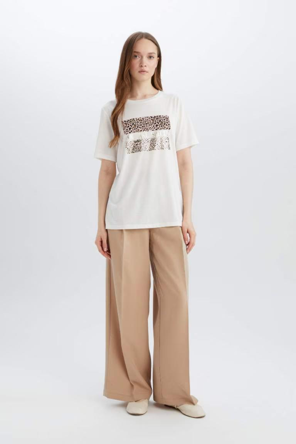 Resim Defacto Kadın Kısa Kol T-shirt D8925AXER138