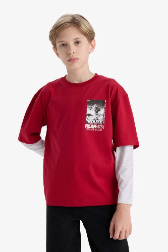 Resim Defacto Erkek Çocuk Uzun Kol T-shirt E9591A8/BR196