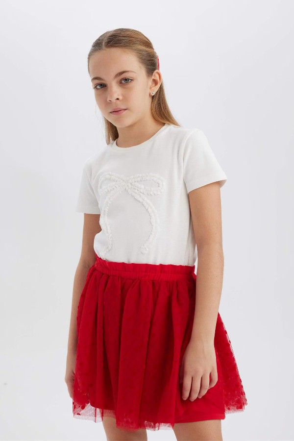 Resim Defacto Kız Çocuk Kısa Kol T-shirt E0821A8WT34
