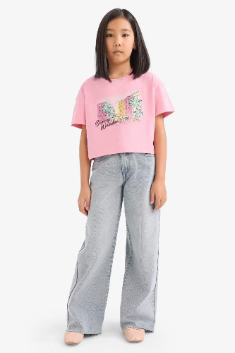 Resim Defacto Kız Çocuk T-shirt E0384A8/PN666