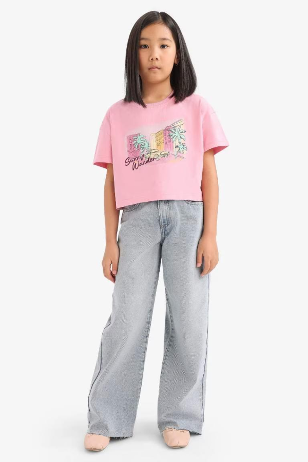Resim Defacto Kız Çocuk T-shirt E0384A8/PN666