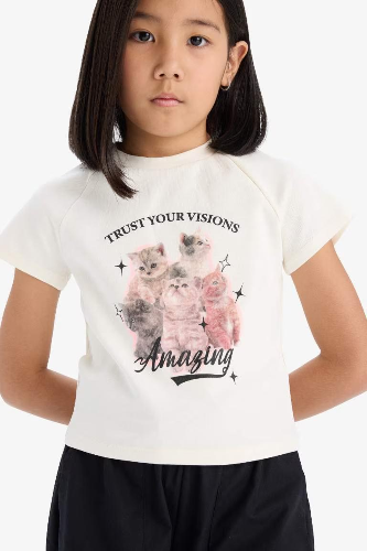 Resim Defacto Kız Çocuk Kısa Kol T-shirt E1825A8/ER238