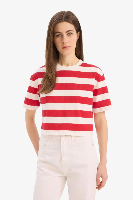 Resim Defacto Kadın T-shirt C6198AX/RD59