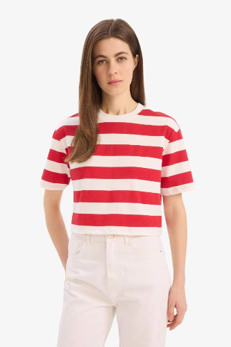 Resim Defacto Kadın T-shirt C6198AX/RD59
