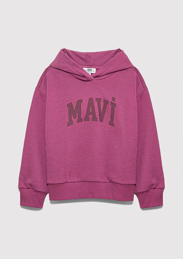Resim Mavi Logo Baskılı Kız Çocuk Sweat M7S10147-70651