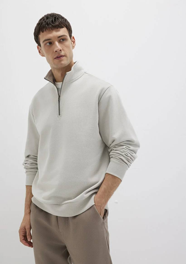 Resim Mavi Half Zip Erkek Sweat M0S10419-70074