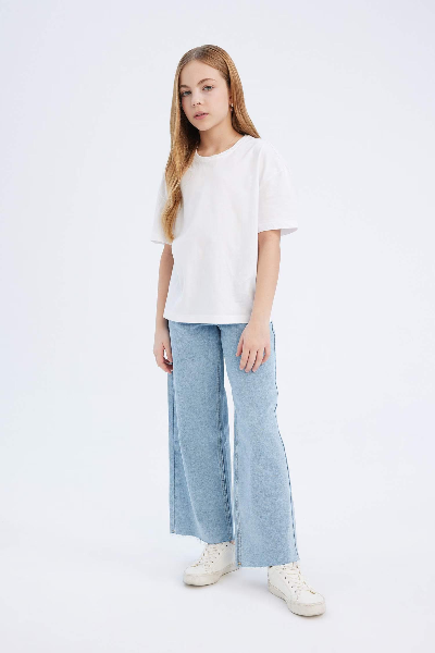 Resim Defacto Kız Çocuk Kısa Kol T-shirt D9099A8/WT34