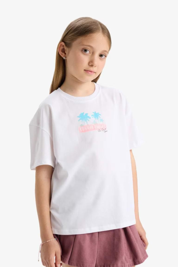 Resim Defacto Kız Çocuk T-shirt E6742A8/WT34