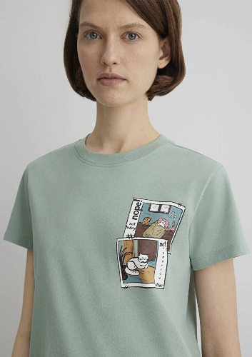 Resim Mavi Semi Slim Kadın  T-shirt M1613200-71787