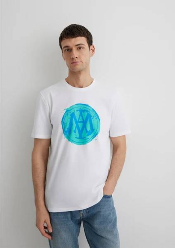 Resim Mavi Relaxed Erkek  T-shirt M0612710-620