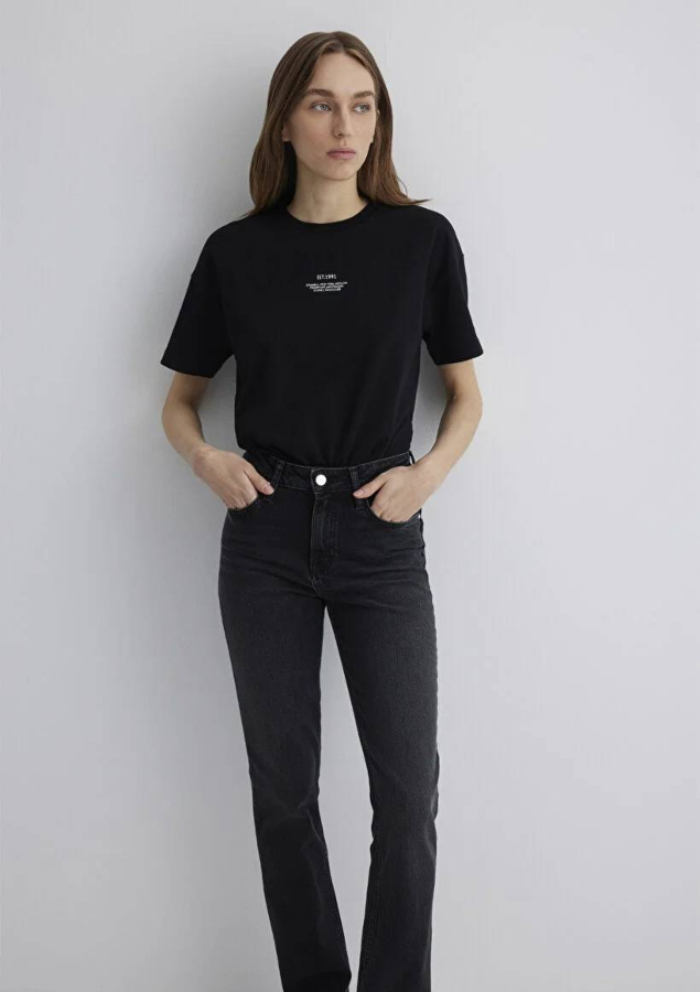 Resim Mavi Loose Kadın  T-shirt M1613212-900