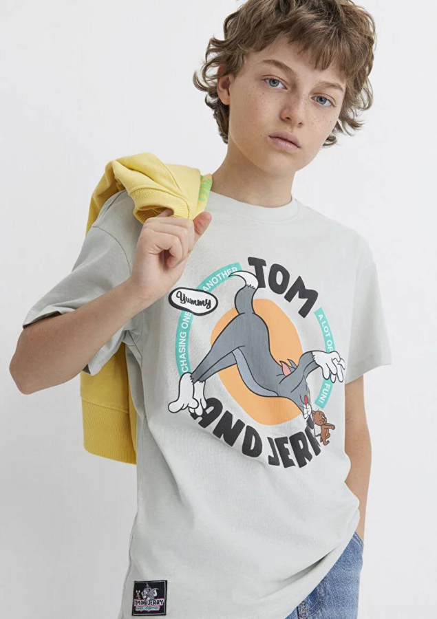 Resim Mavi Tom & Jerry Baskılı Erkek Çocuk T-Shirt M6610291-80618