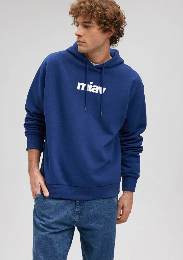 Resim Mavi Erkek Sweat