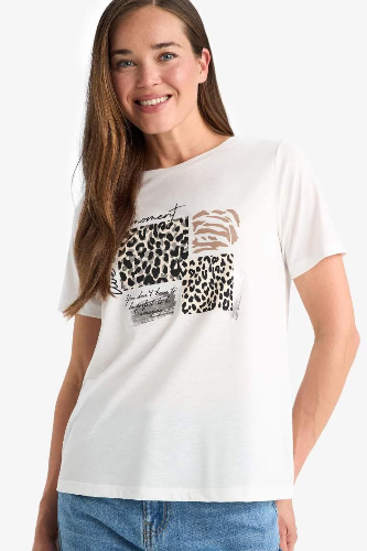 Resim Defacto Kadın T-shirt F2774AX/ER105