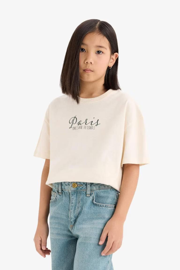 Resim Defacto Kız Çocuk Kısa Kol T-shirt E0367A8ER233