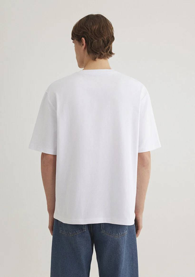 Resim Mavi Baskılı Erkek T-Shirt M0612524-620