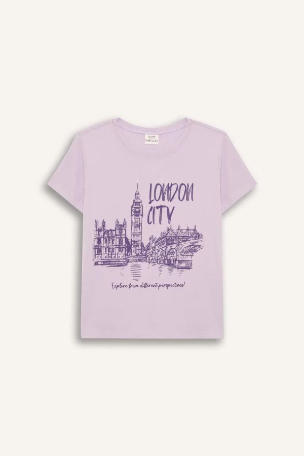 Resim Defacto Kız Çocuk Kısa Kol T-shirt E0349A8PR143