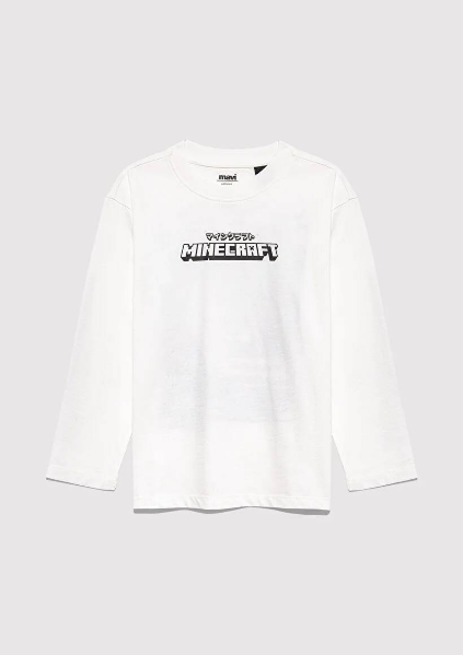 Resim Mavi Minecraft Baskılı Erkek Çocuk T-Shirt M6610378-70057
