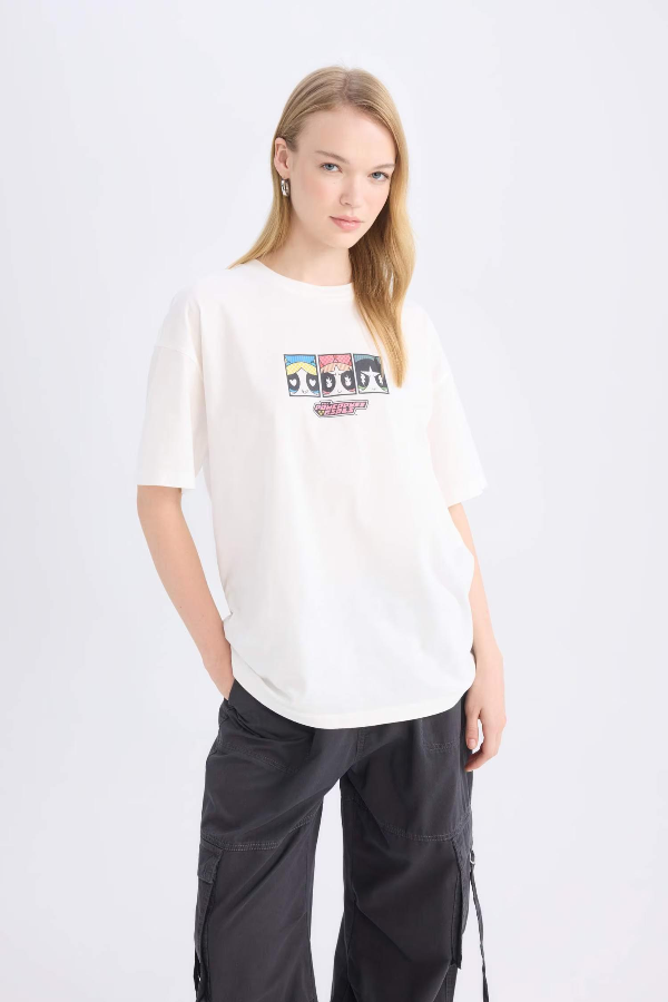 Resim Defacto Kadın Kısa Kol T-shirt D9107AXWT32