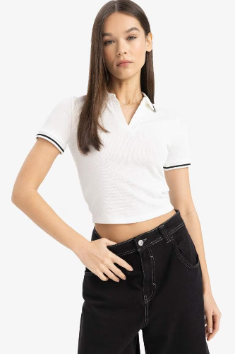 Resim Defacto Kadın Kısa Kol T-shirt E7906AXWT32