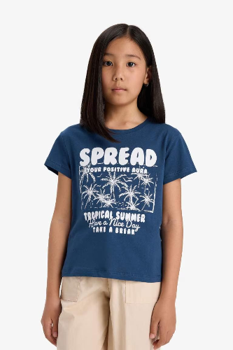 Resim Defacto Kız Çocuk Kısa Kol T-shirt E5891A8/IN179