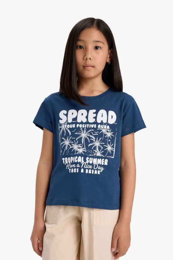 Resim Defacto Kız Çocuk Kısa Kol T-shirt E5891A8/IN179