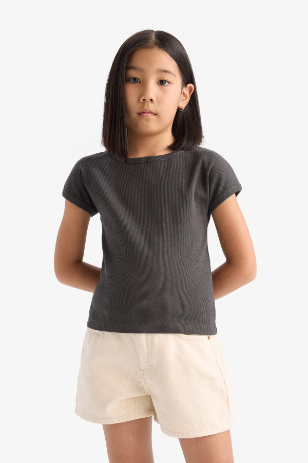 Resim Defacto Kız Çocuk Kısa Kol T-shirt B3053A8AR211