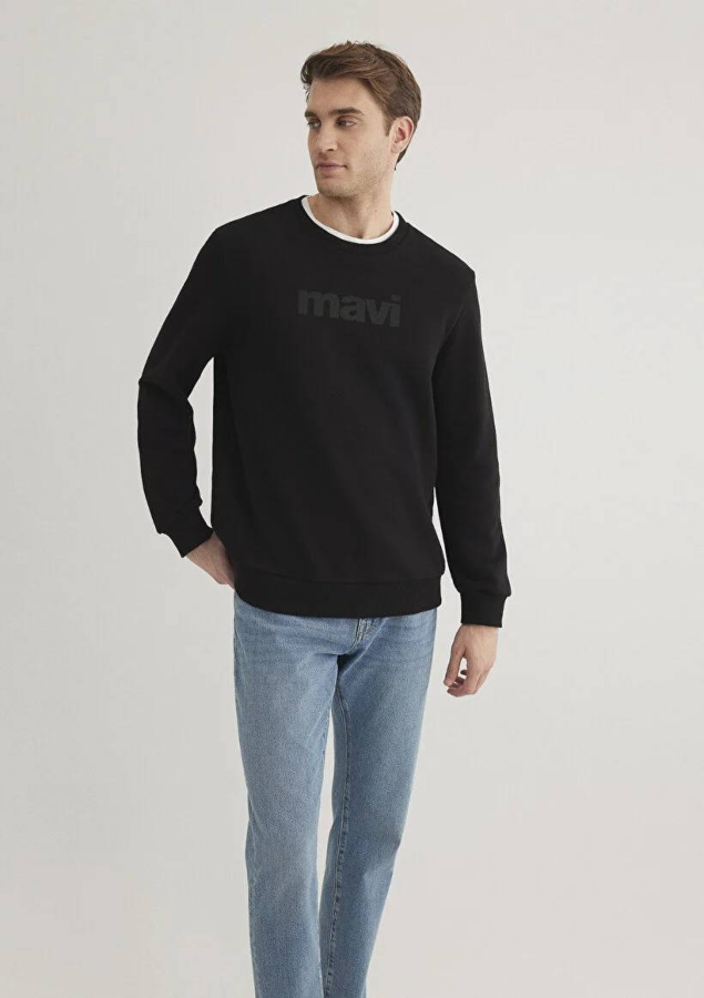 Resim M066303-900 Mavi Baskılı Erkek Sweat
