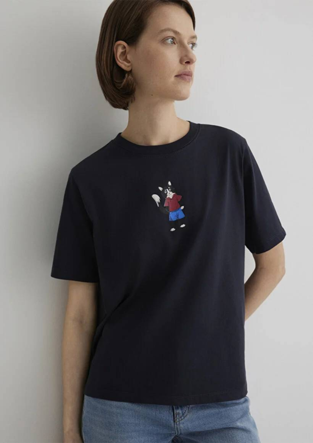 Resim Mavi Regular Kadın  T-shirt M1613178-70087