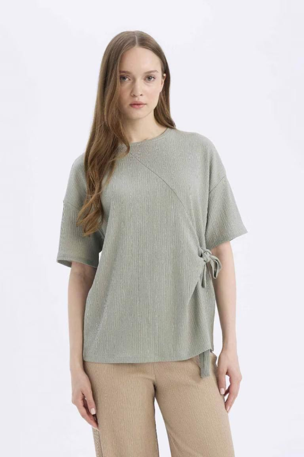 Resim Defacto Kadın Uzun Kol T-shirt D5446AX/GN1110