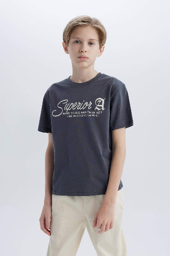Resim Defacto Erkek Çocuk T-shirt D9256A8/AR58
