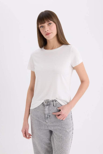 Resim Defacto Kadın Kısa Kol T-shirt W7299AZ/ER105