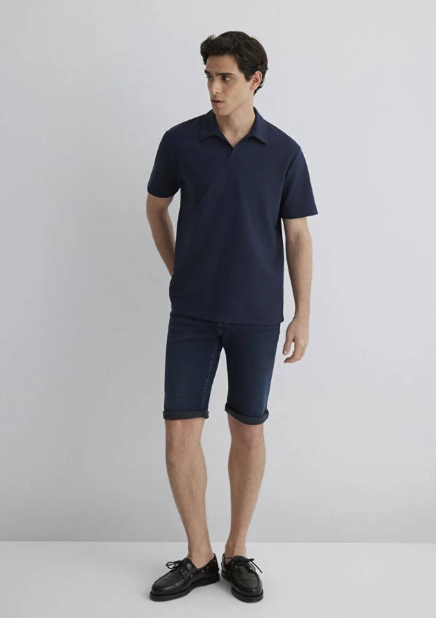 Resim Mavi Regular Erkek  T-shirt M0612618-70490