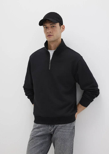 Resim Mavi Half Zip Erkek Sweat M0S10419-900