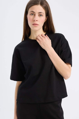 Resim Defacto Kadın Uzun Kol T-shirt C7630AX/BK81