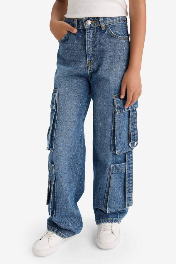 Resim Defacto Kız Çocuk  Jean Pantolon E6184A8/NM28