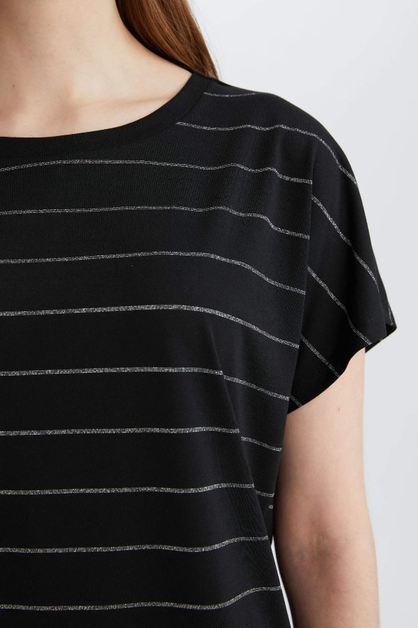 Resim Defacto Kadın Kısa Kol T-shirt E6075AX/BK81