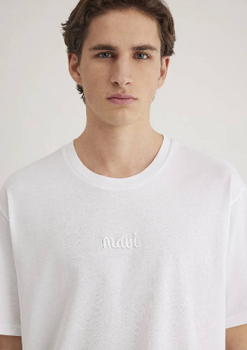 Resim Mavi Baskılı Erkek T-Shirt M0610100-620