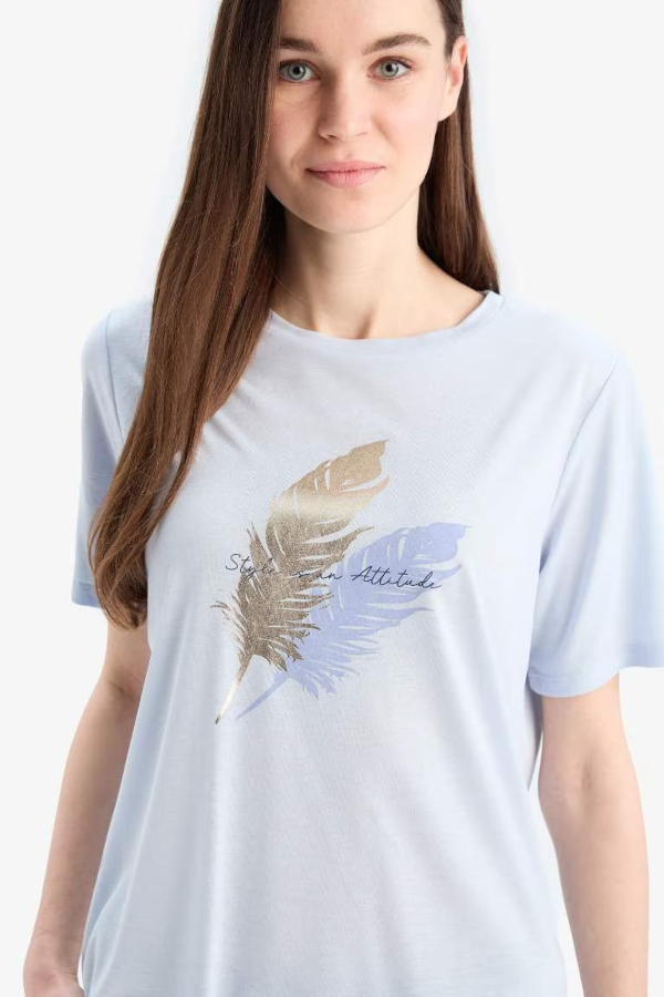 Resim Defacto Kadın T-shirt E1164AX/BE216