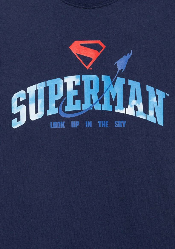 Resim Mavi Superman Baskılı Erkek Çocuk T-Shirt M6610380-70720