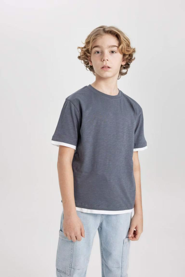 Resim Defacto Erkek Çocuk Kısa Kol T-shirt B5928A8AR141
