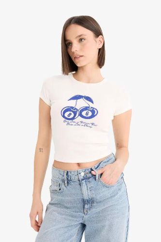 Resim Defacto Kadın T-shirt E8476AX/WT32