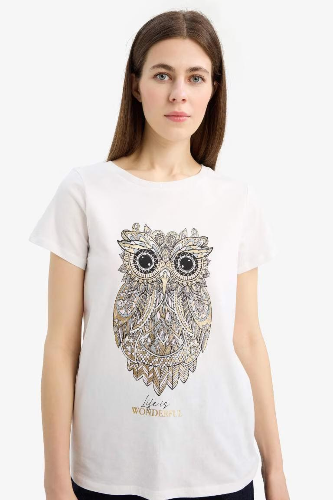 Resim Defacto Kadın Kısa Kol T-shirt E5064AX/ER105