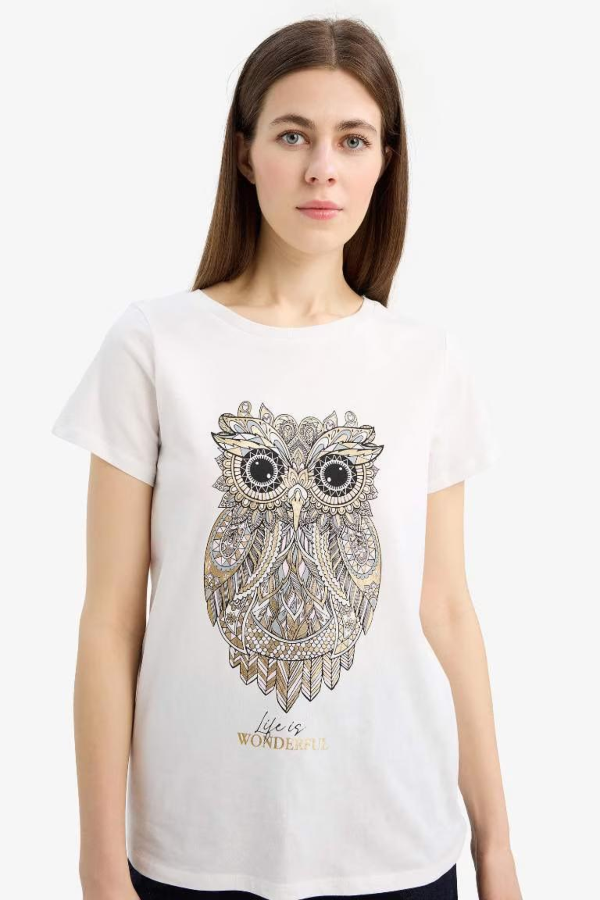 Resim Defacto Kadın Kısa Kol T-shirt E5064AX/ER105