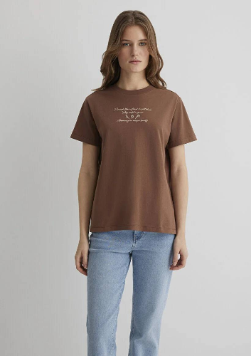 Resim Mavi Regular Kadın  T-shirt M1613133-90437