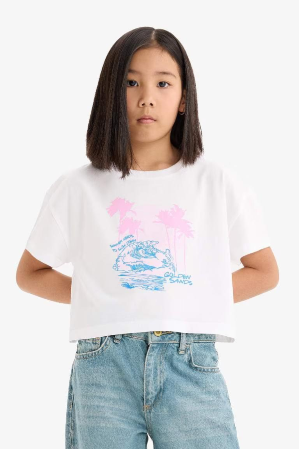 Resim Defacto Kız Çocuk T-shirt E0384A8/WT34