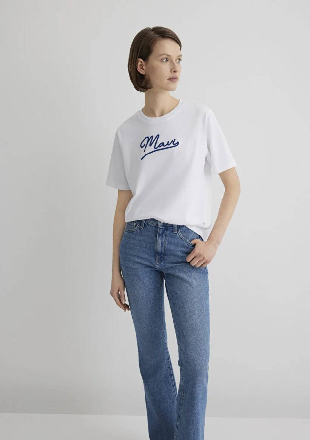 Resim Mavi Regular Kadın  T-shirt M1612421-620