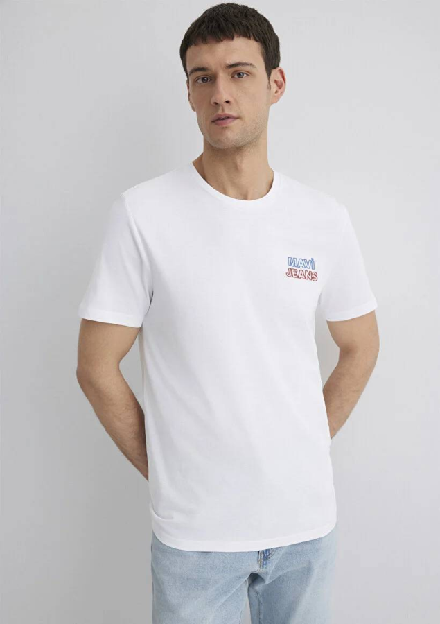 Resim Mavi Baskılı Erkek T-Shirt M066841-620