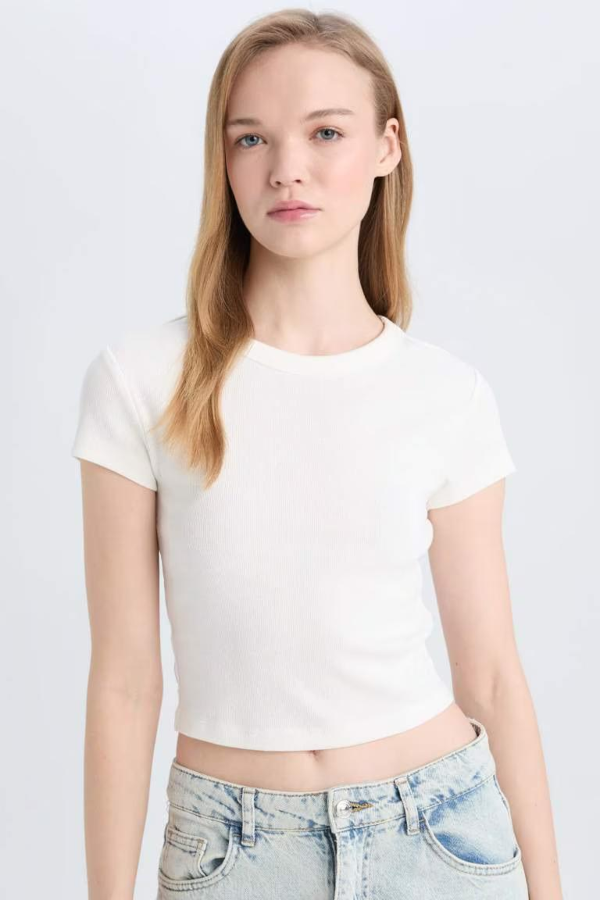 Resim Defacto Kadın Kısa Kol T-shirt E0287AX/WT32